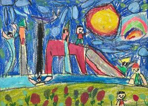 Rainbow Texture Dream | Abstract Art by 5 Year Old Child Artist Captain