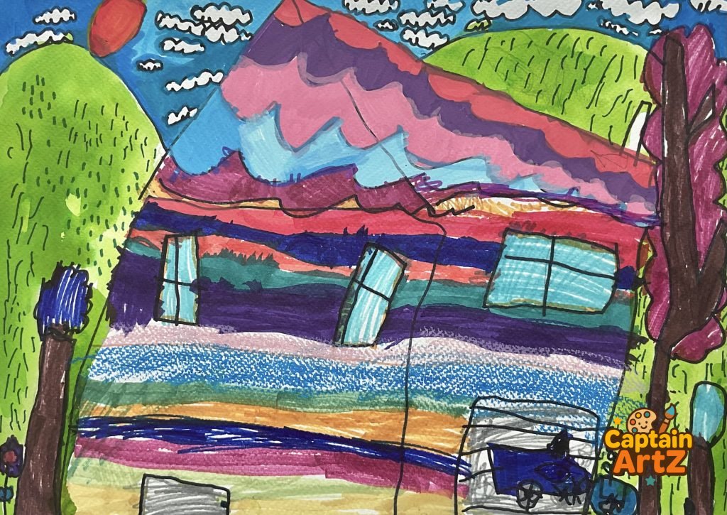The Multi-Color Rainbow Dream Home – Kids Art by Captain (Age 5), Cartoons, by Captain ArtZ