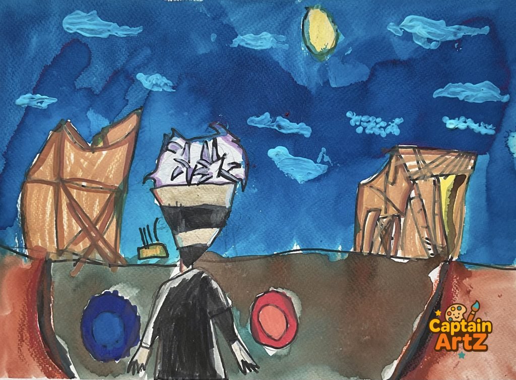 The Guardian of the Parallel Portals – Kids Art by Captain (Age 5), Cartoons, by Captain ArtZ