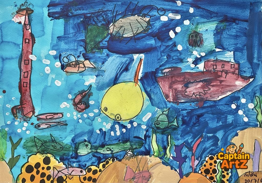 The Deep Sea Research Mission – Kids Art by Captain (Age 5), Cartoons, by Captain ArtZ