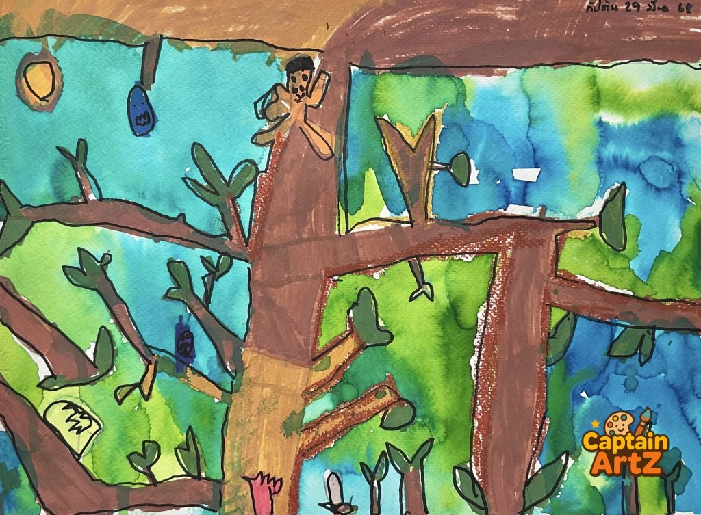 The Life Cycle Tree – Kids Art by Captain (Age 5), Cartoons, by Captain ArtZ