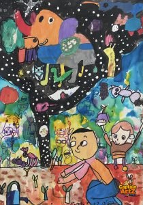 The Universe Tree: Planting Tomorrow – Kids Art by Captain (Age 5)