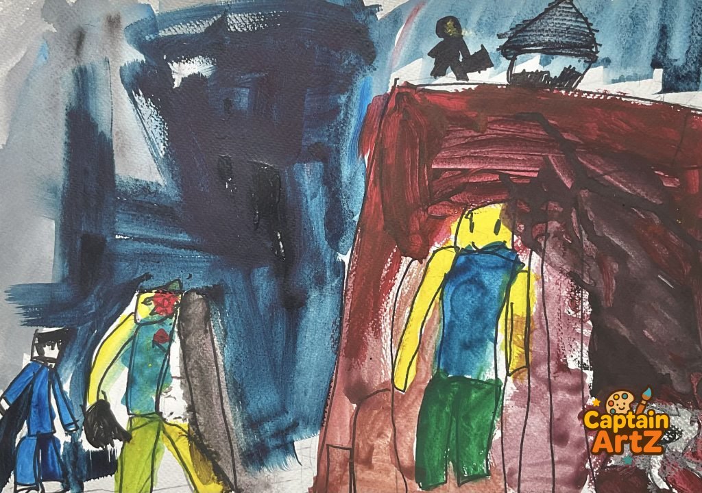 The Secret Base Mission – Kids Art by Captain (Age 5), Cartoons, by Captain ArtZ