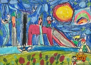 Rainbow Texture Dream | Abstract Art by 5 Year Old Child Artist Captain