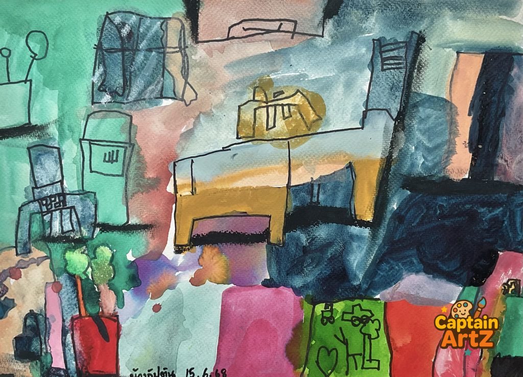 My Peaceful Morning Room – Kids Art by Captain (Age 5), Cartoons, by Captain ArtZ
