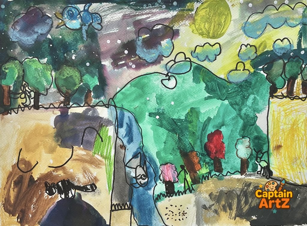 The Enchanted Night-and-Day Forest – Kids Art by Captain, Cartoons, by Captain ArtZ